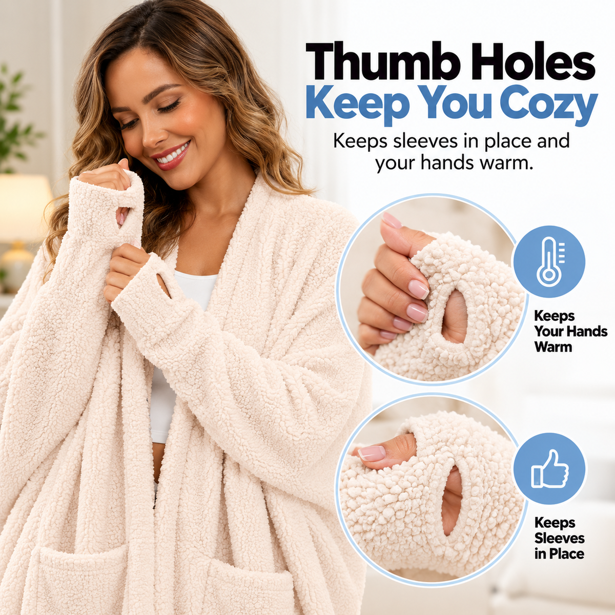 Women's Sherpa Wearable Blanket Poncho