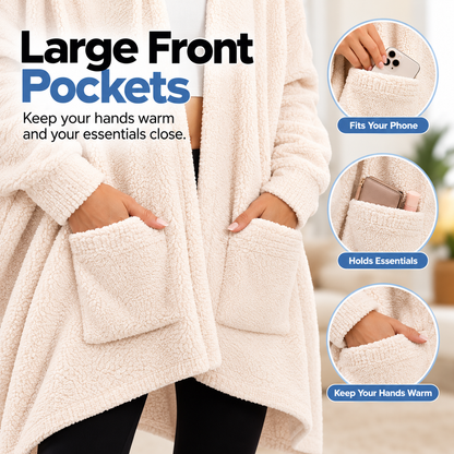 Women's Sherpa Wearable Blanket Poncho
